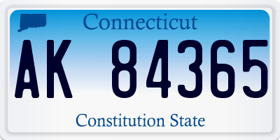 CT license plate AK84365
