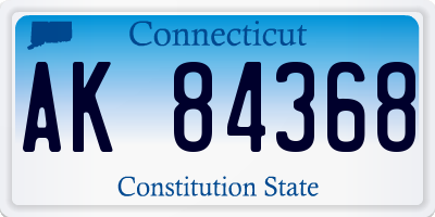 CT license plate AK84368