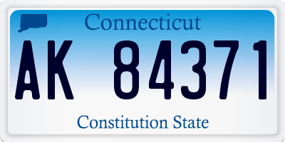 CT license plate AK84371