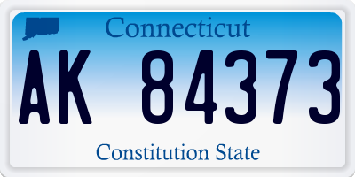 CT license plate AK84373