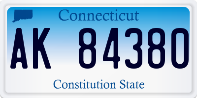 CT license plate AK84380