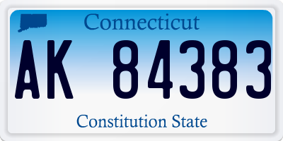 CT license plate AK84383
