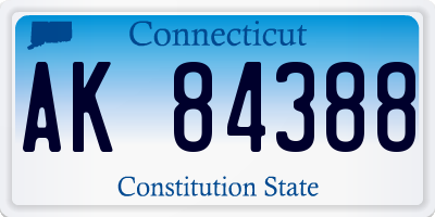 CT license plate AK84388