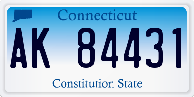 CT license plate AK84431