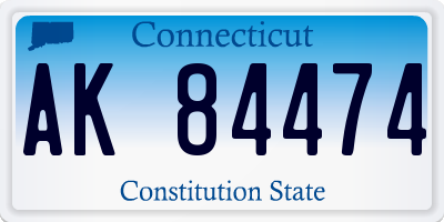 CT license plate AK84474