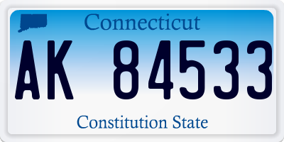 CT license plate AK84533