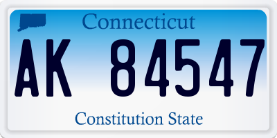 CT license plate AK84547
