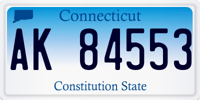 CT license plate AK84553