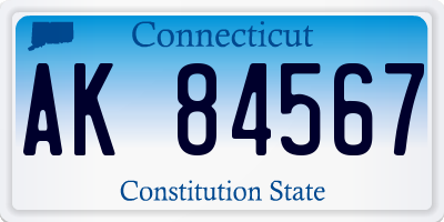 CT license plate AK84567
