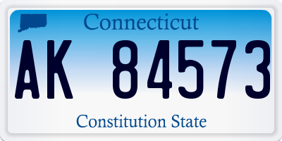 CT license plate AK84573