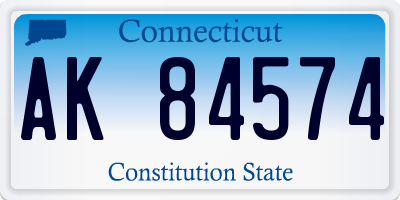 CT license plate AK84574