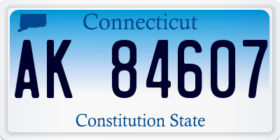 CT license plate AK84607