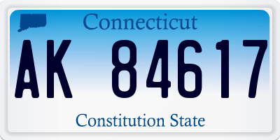 CT license plate AK84617
