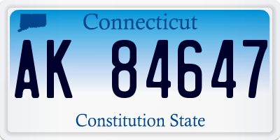 CT license plate AK84647