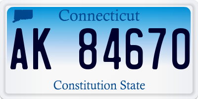 CT license plate AK84670