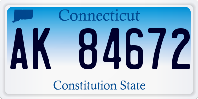 CT license plate AK84672