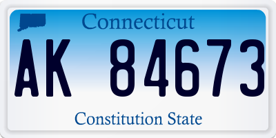 CT license plate AK84673