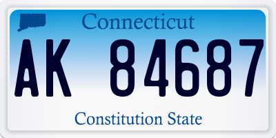 CT license plate AK84687