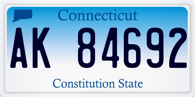 CT license plate AK84692