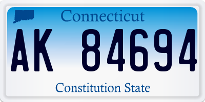 CT license plate AK84694