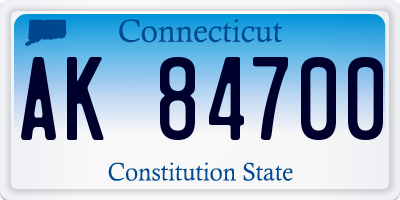 CT license plate AK84700