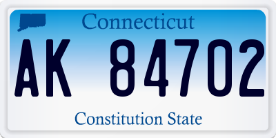 CT license plate AK84702