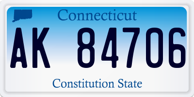 CT license plate AK84706