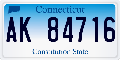 CT license plate AK84716