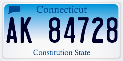 CT license plate AK84728