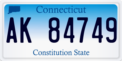 CT license plate AK84749