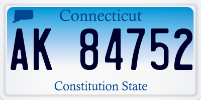 CT license plate AK84752