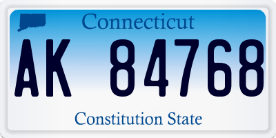 CT license plate AK84768