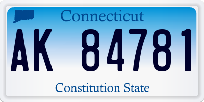 CT license plate AK84781