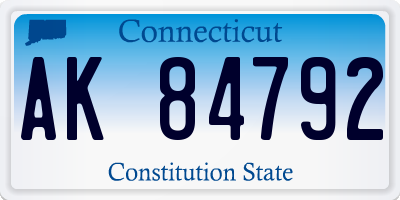 CT license plate AK84792