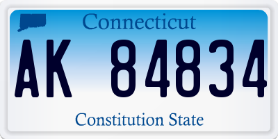 CT license plate AK84834