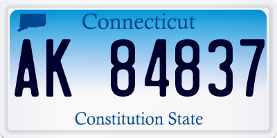 CT license plate AK84837