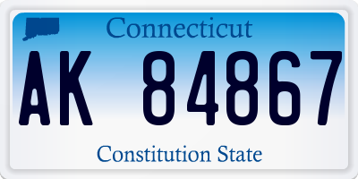 CT license plate AK84867