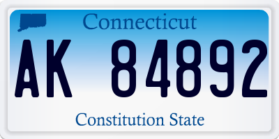 CT license plate AK84892