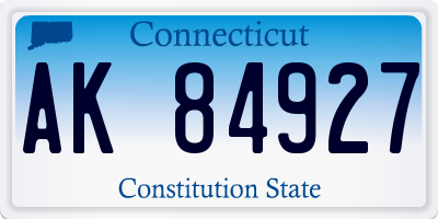 CT license plate AK84927