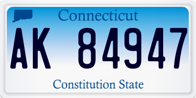 CT license plate AK84947