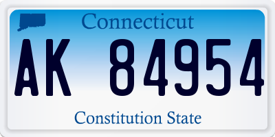 CT license plate AK84954