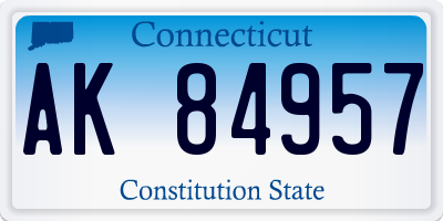 CT license plate AK84957