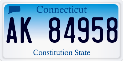 CT license plate AK84958