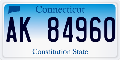 CT license plate AK84960
