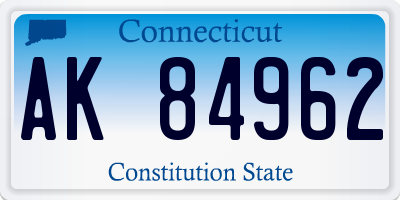 CT license plate AK84962