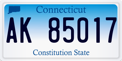 CT license plate AK85017