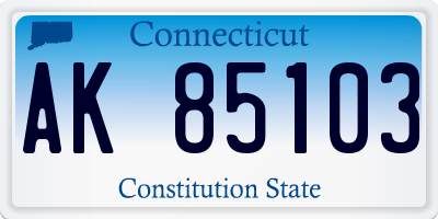 CT license plate AK85103