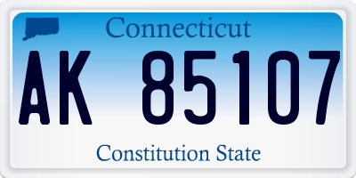 CT license plate AK85107