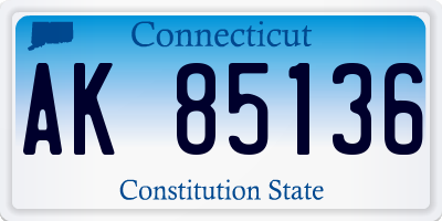 CT license plate AK85136