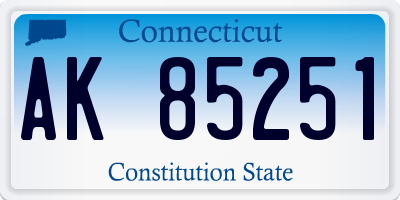 CT license plate AK85251